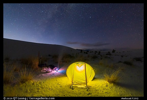 Backcountry campsite at night. White Sands National Park (color)