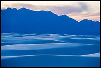 Gypsum dune field and Andres Mountains at sunset. White Sands National Park ( color)