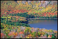 Eagle Lake, surrounded by slopes in fall foliage. Acadia National Park, Maine, USA.
