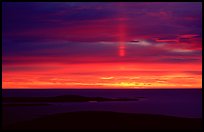 Sun pillar from Cadillac mountain. Acadia National Park ( color)