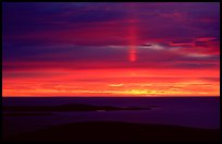 Sun pillar from Cadillac mountain. Acadia National Park ( color)