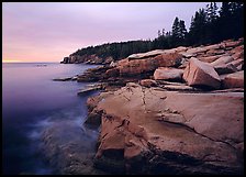 Coastline with granite slabs near Otter Point, sunrise. Acadia National Park ( color)