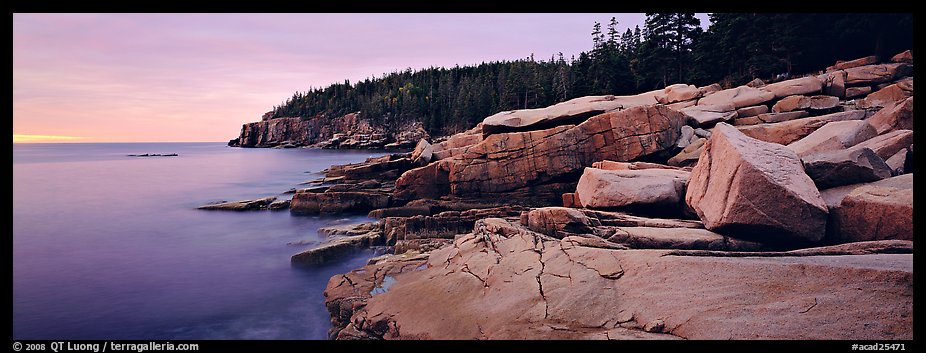 Rocky coastline with granite slabs. Acadia National Park (color)