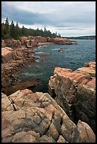 Rocky coastline near Thunder Hole. Acadia National Park ( color)