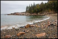 Hunters cove in rainy weather. Acadia National Park, Maine, USA.