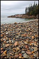 Pebbles and cove, Hunters beach. Acadia National Park, Maine, USA. (color)