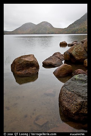 Boulders and the Bubbles, Jordan Pond. Acadia National Park (color)