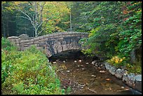 Carriage road bridge crossing stream. Acadia National Park, Maine, USA.