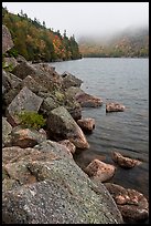 Rocky shore in autumn, Jordan Pond. Acadia National Park ( color)