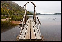 Footbridge, Jordan Pond. Acadia National Park, Maine, USA. (color)