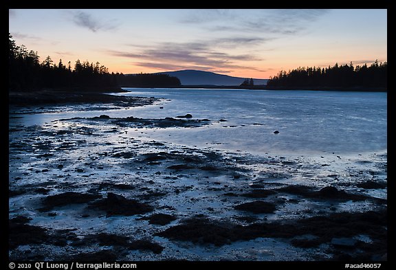 West Pond, sunset, Schoodic Peninsula. Acadia National Park, Maine, USA.