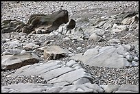 Slabs and pebbles on beach, Schoodic Peninsula. Acadia National Park ( color)