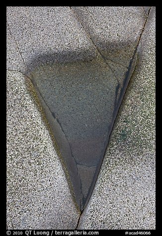 Triangular puddle on rocks, Schoodic Peninsula. Acadia National Park (color)