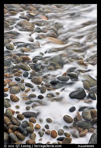 Close-up of pebbles in surf, Schoodic Peninsula. Acadia National Park (color)
