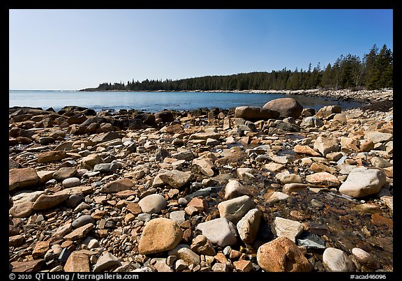 Stream on Barred Harbor beach, Isle Au Haut. Acadia National Park (color)