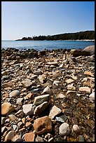 Streams flows into cove, Isle Au Haut. Acadia National Park, Maine, USA.