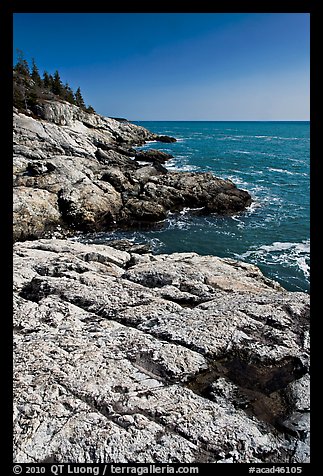 Rocky ocean shoreline, Isle Au Haut. Acadia National Park (color)