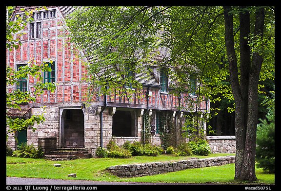 Carriage road gatehouse. Acadia National Park (color)