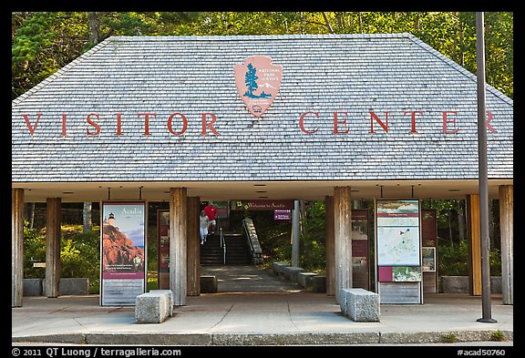 Visitor center entrance. Acadia National Park, Maine, USA.