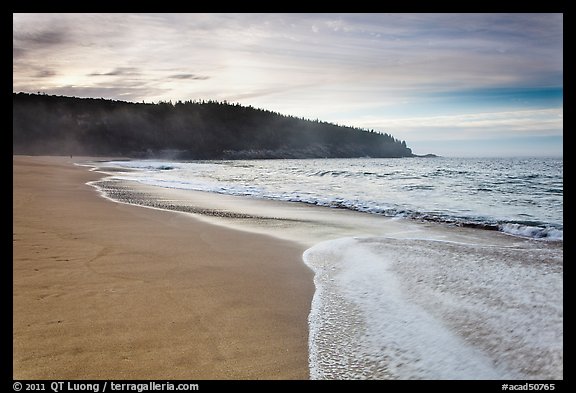 Deserted Sand Beach at dawn. Acadia National Park (color)