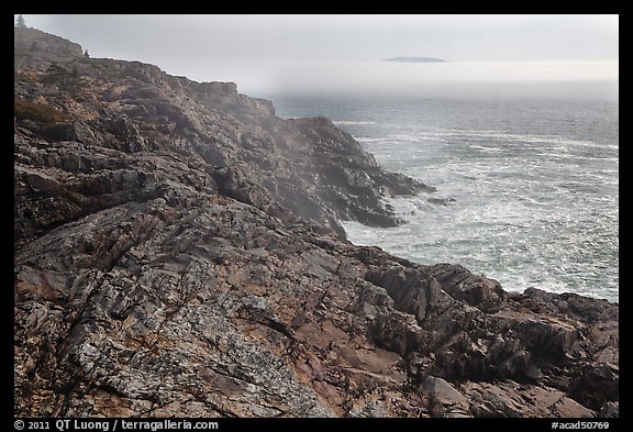 Coastline and offshore fog. Acadia National Park (color)