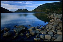 Rocks, Jordan Pond and the Bubbles. Acadia National Park, Maine, USA.