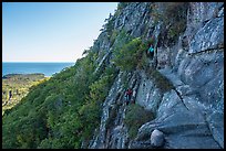 Hikers on Precipice Trail. Acadia National Park ( color)