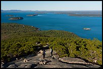 Hikers descending Champlain Mountain. Acadia National Park ( color)