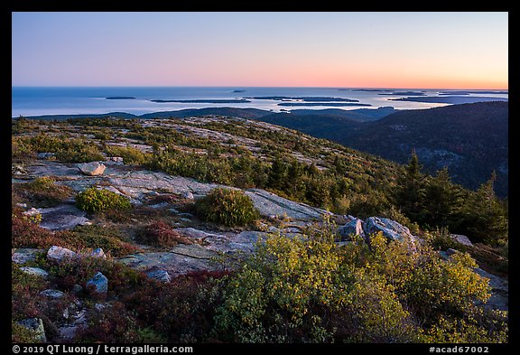 Cadillac Mountain, sunset. Acadia National Park (color)