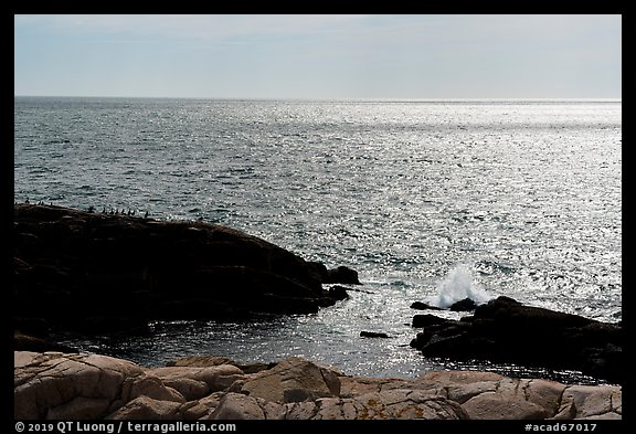 Shimmering ocean from Little Moose Island. Acadia National Park (color)