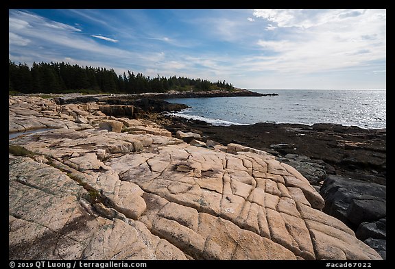 Granite slabs, Little Moose Island. Acadia National Park (color)