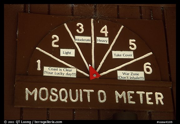Mosquito Meter in old visitor center. Congaree National Park, South Carolina, USA.