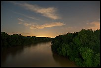 Congaree river at night from Bates Bridge. Congaree National Park ( color)