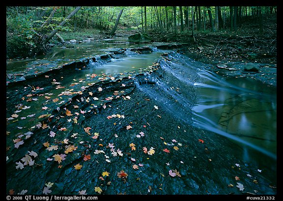 Cascading stream near Bridalveil falls. Cuyahoga Valley National Park, Ohio, USA.