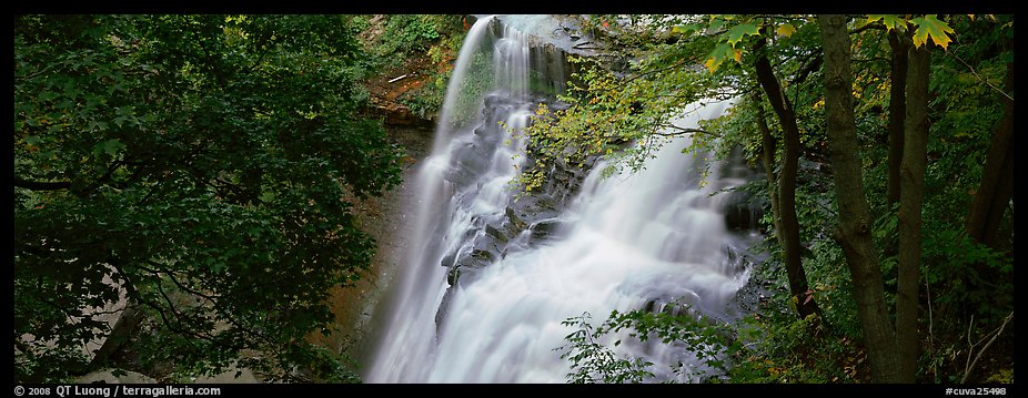 Brandywine falls flowing in autumn forest. Cuyahoga Valley National Park (color)