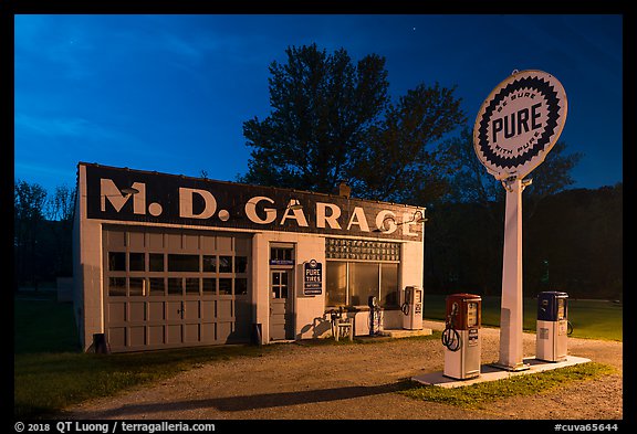 MD Garage at night. Cuyahoga Valley National Park, Ohio, USA.