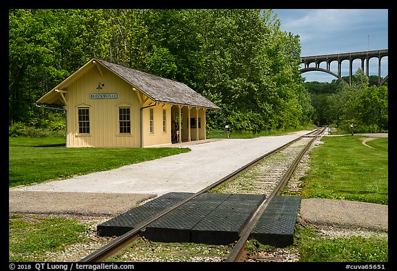 Brecksville Station and bridge. Cuyahoga Valley National Park (color)