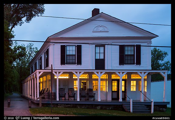 Boston Store Visitor Center at dusk. Cuyahoga Valley National Park, Ohio, USA.