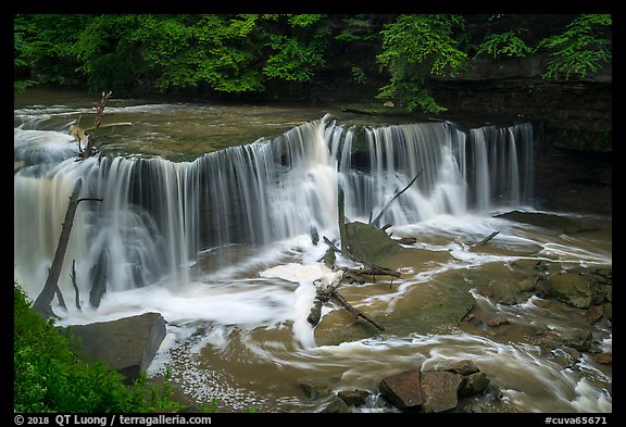 Great Falls of Tinkers Creek from above, Bedford Reservation. Cuyahoga Valley National Park (color)