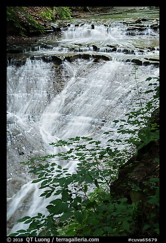 Bridal Veil Falls flowing over shale, Bedford Reservation. Cuyahoga Valley National Park (color)