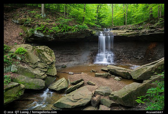 Blue Hen Falls in summer. Cuyahoga Valley National Park (color)