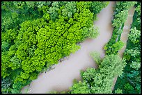 Aerial view of Cuyahoga River and Ohio Erie Canal looking down. Cuyahoga Valley National Park ( color)