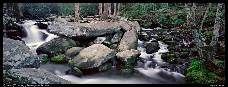 Cascading stream and boulders. Great Smoky Mountains National Park (color)
