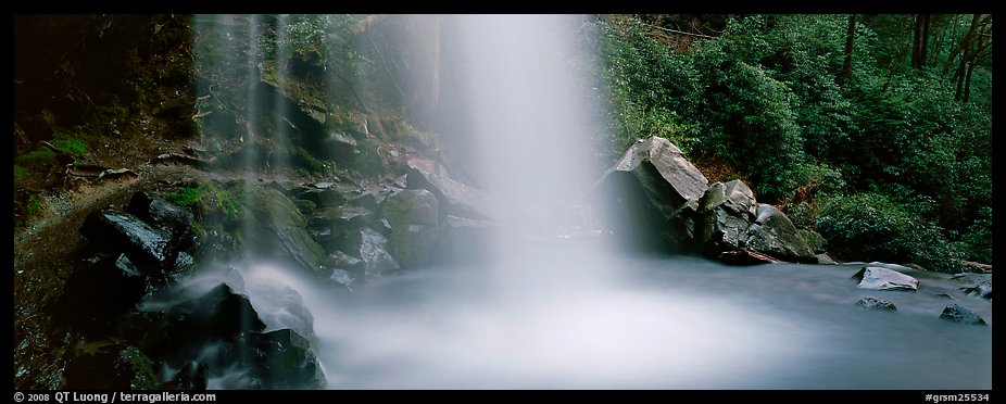 Base of waterfall and pool. Great Smoky Mountains National Park, USA.