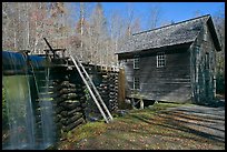 Millrace carrying water to Mingus Mill, North Carolina. Great Smoky Mountains National Park, USA. (color)