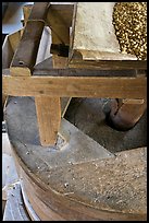 Corn being grinded into flour, Mingus Mill, North Carolina. Great Smoky Mountains National Park ( color)