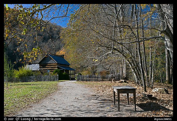 Davis House, Mountain Farm Museum, North Carolina. Great Smoky Mountains National Park, USA.