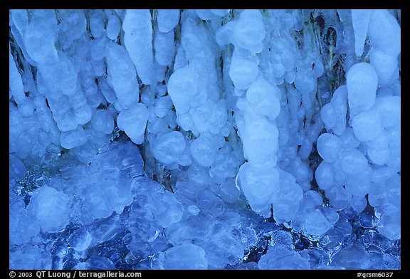 Close-up of round ice formations, Tennessee. Great Smoky Mountains National Park (color)