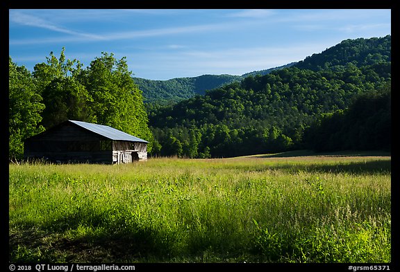 Caldwell Barn and Cataloochee Valley, North Carolina. Great Smoky Mountains National Park (color)