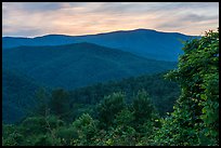 Mount Sterling at sunset from Cataloochee Overlook, North Carolina. Great Smoky Mountains National Park ( color)